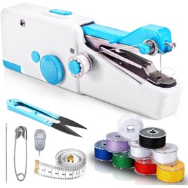 Zecurate Mini Sewing Machine For Beginners, Battery And Usb Operated Pocket Sewing Machines, Easy To Operate Portable Sewing Machine For Beginners (White)