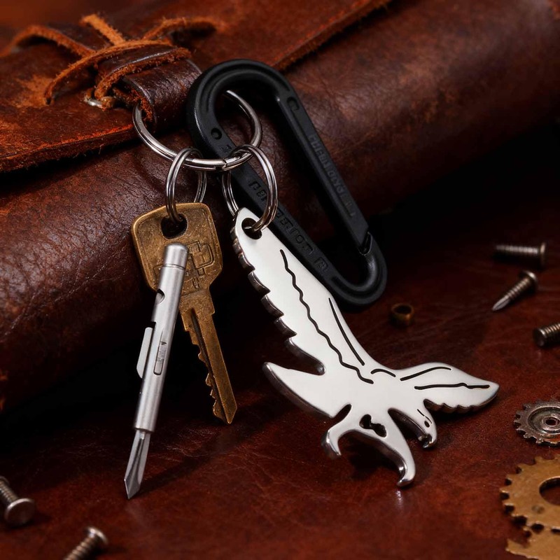 Bald Eagle Bottle Opener Keychain, Pocket EDC Beer Opener