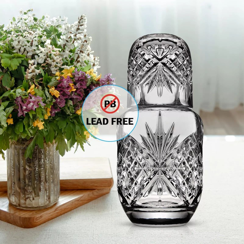 Maypes Water Pitcher – Luxurious Water Bedside Carafe with Drinking