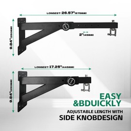 LTSEAME Heavy Duty Punching Bag Hanger, Wall Mounted Punching Bag Hanger, Adjustable Length Heavy-Duty Punching Bag Bracket, Suitable for Home Gym Indoor and Outdoor (Length Adjustable)