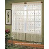 Creative Linens Embroidered Lace Roses Floral Window Curtain Panel with