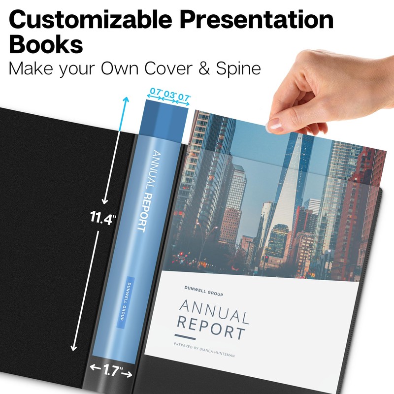 Dunwell Presentation Binder 12-Pocket, Displays 24 Pages, 8.5x11 Portfolio Binder