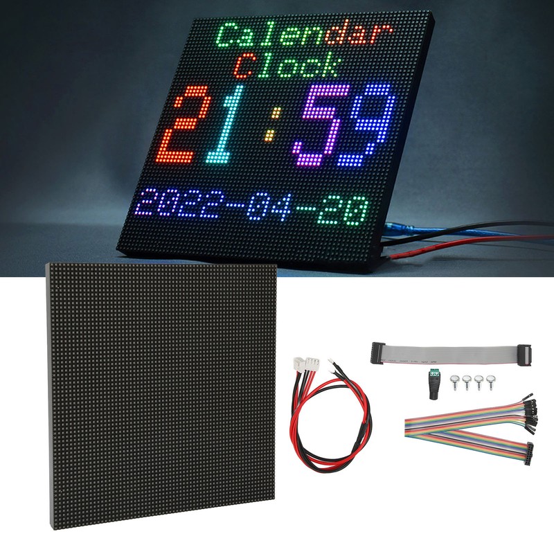 LED Matrix Panel 4096 RGB LEDs Full Color Adjustable Brightness