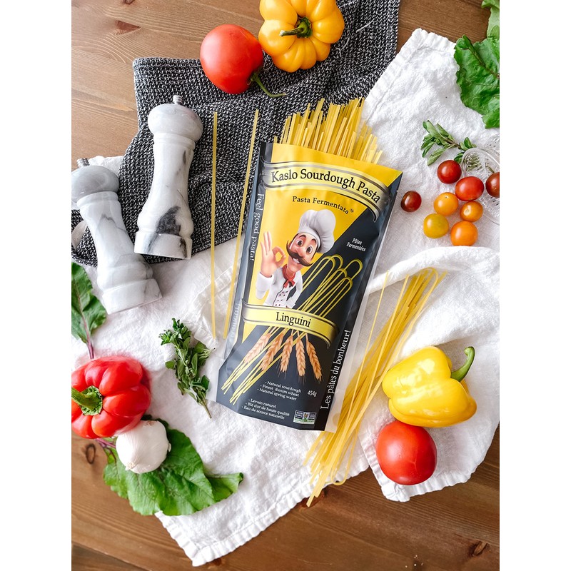 Kaslo Sourdough Pasta, Linguini, Non-GMO, Vegan, Egg-Free, Nut-free, Canadian, 454