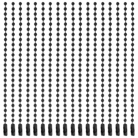 sourcing map 20Pcs 5 Inch 12cm Ball Bead Chain, Metal Ball Chain with Connectors for Hanging Ornament Jewelry Necklace Dog Tag Keychain Christmas Decoration,Black