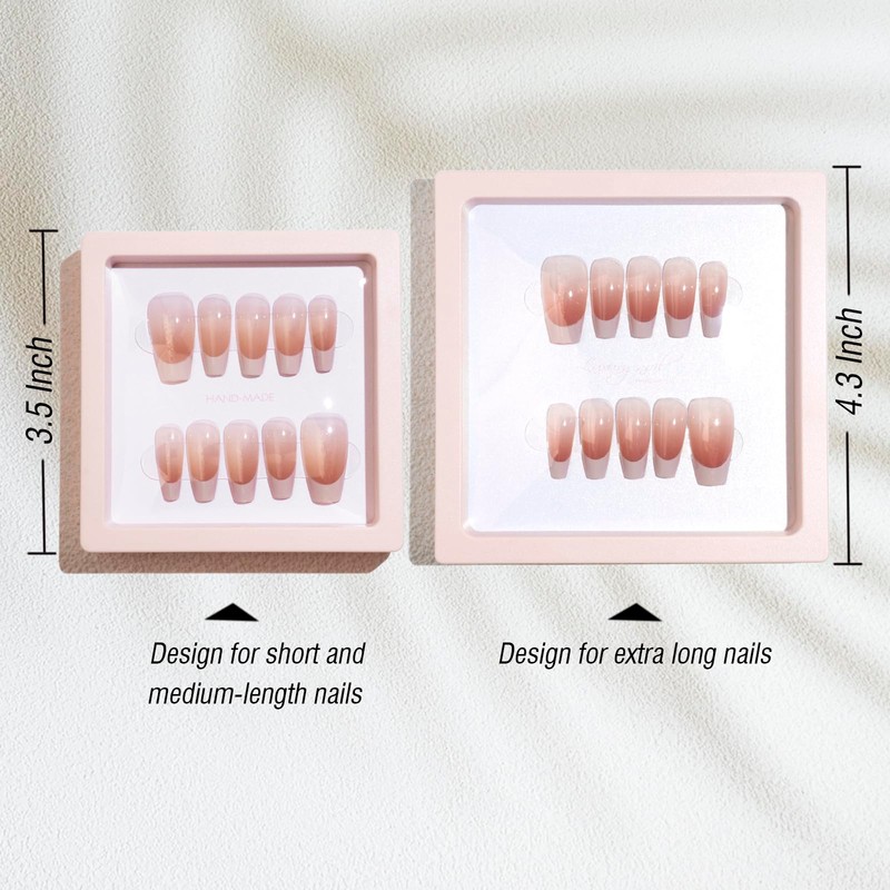 LIGHT RAIN Press on Nail Packaging for Salon - 4.3