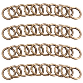 Rustark 60 anillos de metal resistentes de bronce de 5/8 pulgadas, cierre de hardware de 3 mm de grosor, hebillas multiusos, anillos redondos para manualidades, accesorios de bricolaje (16 mm)