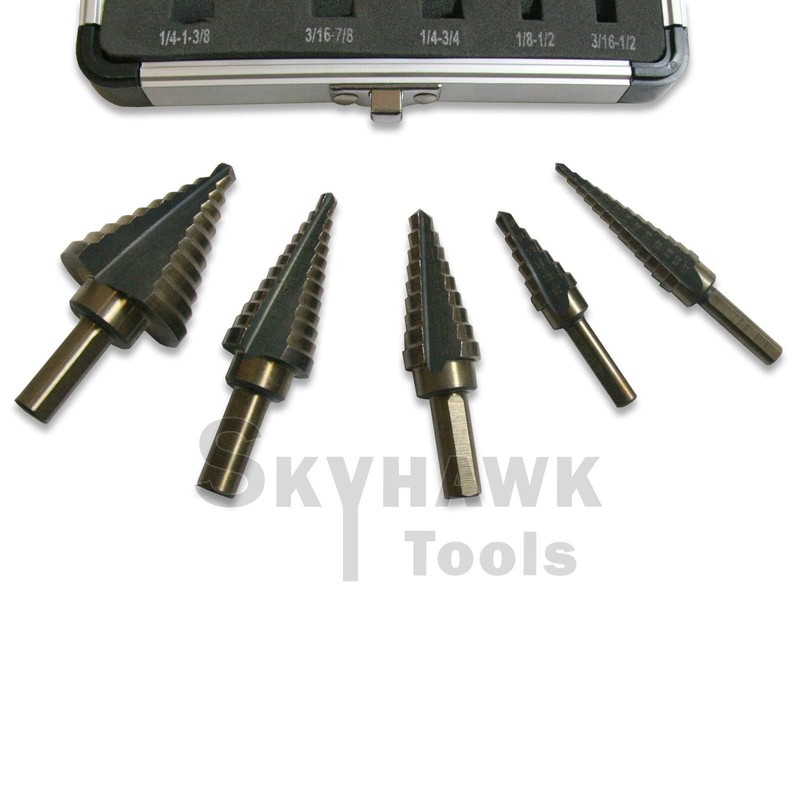 Cal-hawk 5pc Sae High Speed Steel w/ Cobalt Step Drill