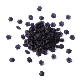 Pandahall 200Pcs Black Transparent Frosted Flower Acrylic Beads Lucite Bell Flower Plastic Bead Caps Loose Spacer Beads for DIY Jewelry Making Hole: 1mm