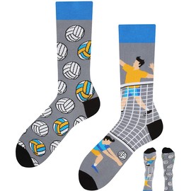 TODO Colours Funny Socks with Motif - Multicoloured, Colourful, Crazy for the Joy of Life, Volleyball motif
