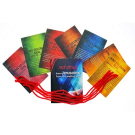Blue White Shop 10 Kabbalah Amulets with King Solomon Seals Set and 5 Free Red String Bracelets