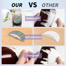 Starziwen 25 Sheets Holographic Sticker Paper for Inkjet&Laser Printer, Printable Vinyl Sticker Paper Waterproof Self-Adhesive, A4 Size (Laser Tilted Light Beam)