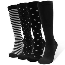 HYCLES Compression Sock for Women Men 4 Pairs for Athletic Sports Pregnacy Travel