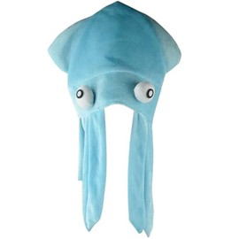 Kirei Sui Colorful Rainbow Plush Squid Octopus Funny Party Hat Costume for Adults (Blue)