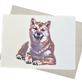 Groomers Margins Shiba Inu Card (5X7 Inch and Blank Inside) for Birthday, Dog Thinking of You, Shiba Inu Thank You Note - 40