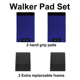 Universal Walker Hand Grip Padded Covers Non-Slip Cushion Foam for Folding Wheelchair Rollator Crutch Handle Pads 2-Pack Navy Blue
