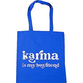 Hippowarehouse Karma is my boyfriend Tote Shopping Gym Beach Bag 42cm x38cm, 10 litres