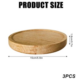 Pack of 3 Round Wall Shelves, Diameter 15 cm, Floating Shelf, Round Wood, Wall Shelf, Small Wood, Plant Shelf, Wooden Shelf, Floating Shelf, Wooden Hanging Shelf, Wall Board, Decorative Shelf, for a