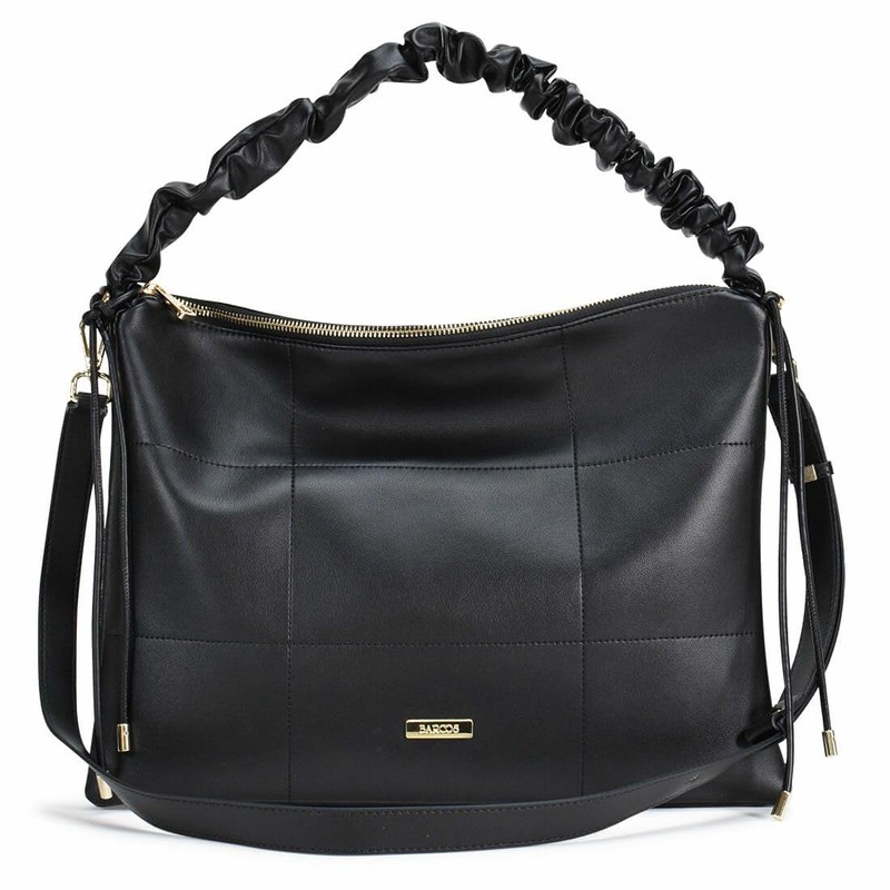 [バルコス] ステッチデザイン レザー ハンドバッグ レディース 2way仕様 手持ちバッグ ショルダーバッグ 上質な牛革 スクエア