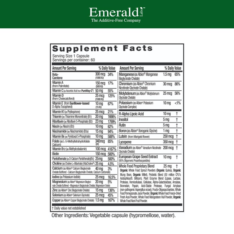 EMERALD LABS Men's 1 Daily Multi - Additive-Free Men's Multivitamin