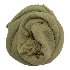 Women Crinkle Hijab Scarf Cotton Blend Soft Scarf Shawl Long Scarves Head Scarf For Ladies (OLIVE)