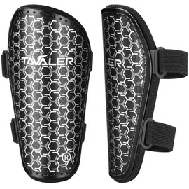 Tavaler Children's Football Shin Pads Adjustable Strap Shin Pads Football Men with Padded for Boys and Girls Shin Pads for Football (S)
