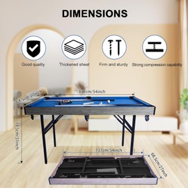 HLC 54" 5-in-1 Folding Multi-Game Table for Adults - Sturdy Metal Frame, Complete Accessories Set, Foldable for Easy Storage | Perfect for Home Entertainment, Game Rooms, and Parties