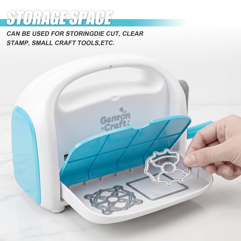 Manual Die Cutting Machine for Card Making, 6in Openning(Blue)