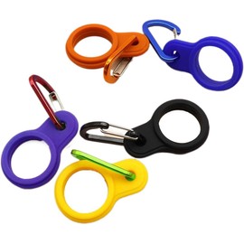 6 Pcs Silicone Water Bottle Buckle with Carabiner Clip Portable Secure Bottle Holder Water Bottle Hanging Rings Silicone Water Bottle Buckle Portable Hiking Sports Camping Water Bottle Accessories