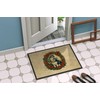Caroline's Treasures DAC2433JMAT Siberian Husky Christmas Flowers Doormat Front Door