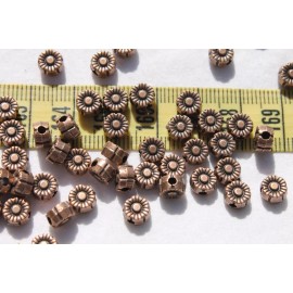 Tibetan Style 50pcs/ 6mm Tibetan Style Daisy Spacer Metal Nickel Free Antique Copper Beads