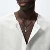 YAFEINI St Christopher Necklace Mens Sterling Silver Crystal Necklace Jewelry