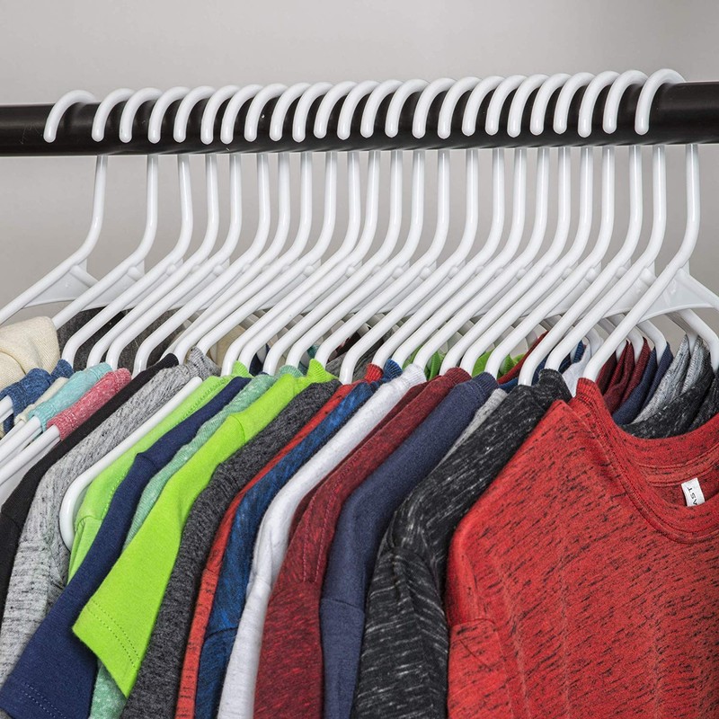 1InTheHome Standard Plastic Hangers, Everyday Tubular Clothes Hangers, Hanger (30