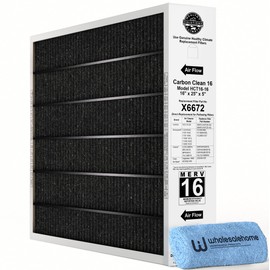 Lennox X6672 16x25x5 Furnace Filter, Lennox Healthy Climate Carbon Clean Merv 16 Home Air filter for HVAC system with Wholesalehome Cleaning Cloth