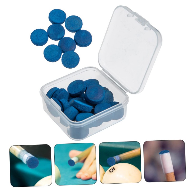 Sosoport Billiard Pool Tips 30pcs Leather Tip Replacements Billiard Necessities
