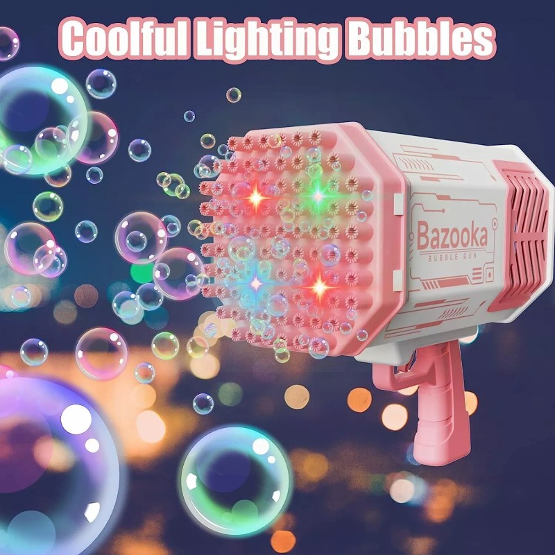 bazooka 88Hole Magic Rocket Launcher Pink Bubble Gun Bubble Bazooka