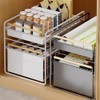 2-Tier Stainless Steel Pull Out Cabinet Organizer, Soft Close Damping