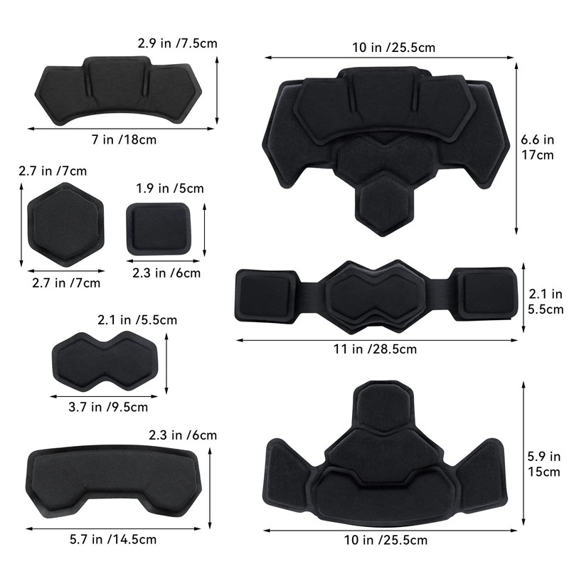 Yzpacc Tactical Helmet Pads, Universal Replacement EX Helmet Internal Memory