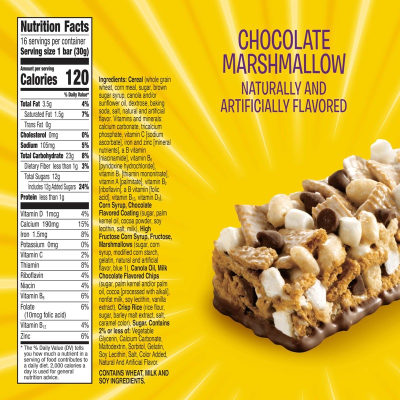 Golden Grahams Cereal Treat Bars, S'mores, Snack Bars, Value Pack,