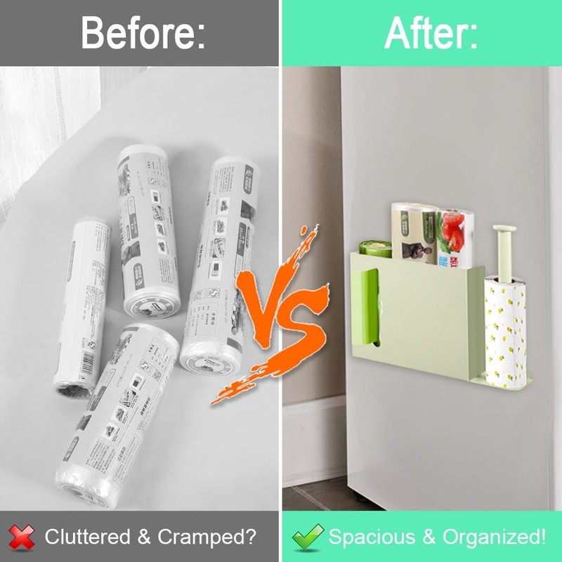 Picowe Wall Mount Kitchen Wrap Organizer Rack, Metal Aluminum Foil