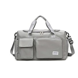 Gym Bag for Women Men Sports Duffel Bag with Shoes Compartment Waterproof Travel Duffle Bag with Dry Wet Separated Pocket Overnight Carry Luggage Bag for Weekender - Color: Grey