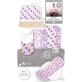Non-Slip Reusable Incontinence Pads for Bladder Control (L+XL; 6-Pack); High Temp Washable Organic Cotton Cloth Pads with Quick Absorption & Odor Control; Soft & Non-Irritating for Sensitive Skin