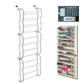 Fancy Buying Over The Door Shoe Rack Holder - 36 Pair Shoes Hanging Shelf Storage Shoe Organizer with Hooks