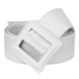 KYEYGWO Women's Leather Belt, Adjustable Waistband for Dress, #1 white