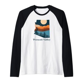 Prescott Valley Arizona Desert Style Boho AZ Landscape Raglan Baseball Tee