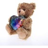Plushland Stuffed Mocha Heart Bear - Plush Bear Toy for