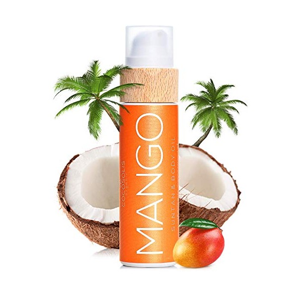 COCOSOLIS MANGO Tanning Accelerator - Organic Tanning Oil with Vitamin E & Mango Scent for a Fast Intensive Tan - Tanning Enhancer for a Rich Chocolate Tan