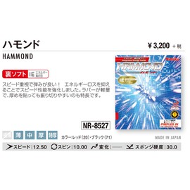 ニッタク(Nittaku) 卓球 ラバー ハモンド 裏ソフト 高弾性 NR-8527 レッド 特厚