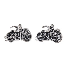 A Pair of Classic Motorbike and Rider Shirt Cufflinks in a GS Cufflinks Box