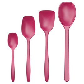 Rosti Classic Cooking Spoon Set of 4, High-Quality Kitchen Utensil Set with 3 Cooking Spoons and 1 Baking Spoon, Made of Plastic, Heat Resistant, Shatterproof, Dishwasher Safe, Black